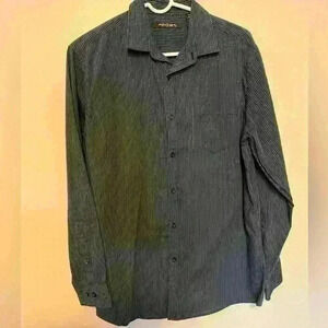 Axist Long Sleeve Shirt For Men Size Medium Striped Black and Blue